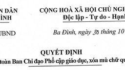 Quyết Định Về việc kiện toàn Ban chỉ đạo phổ cập giaó dục, xóa mù chữ quận Ba Đình