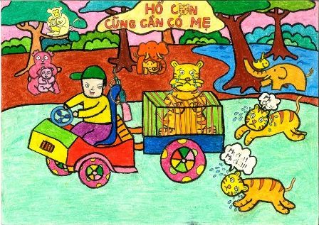 Bảo vệ động vật thông qua  các tiết học Mỹ thuật