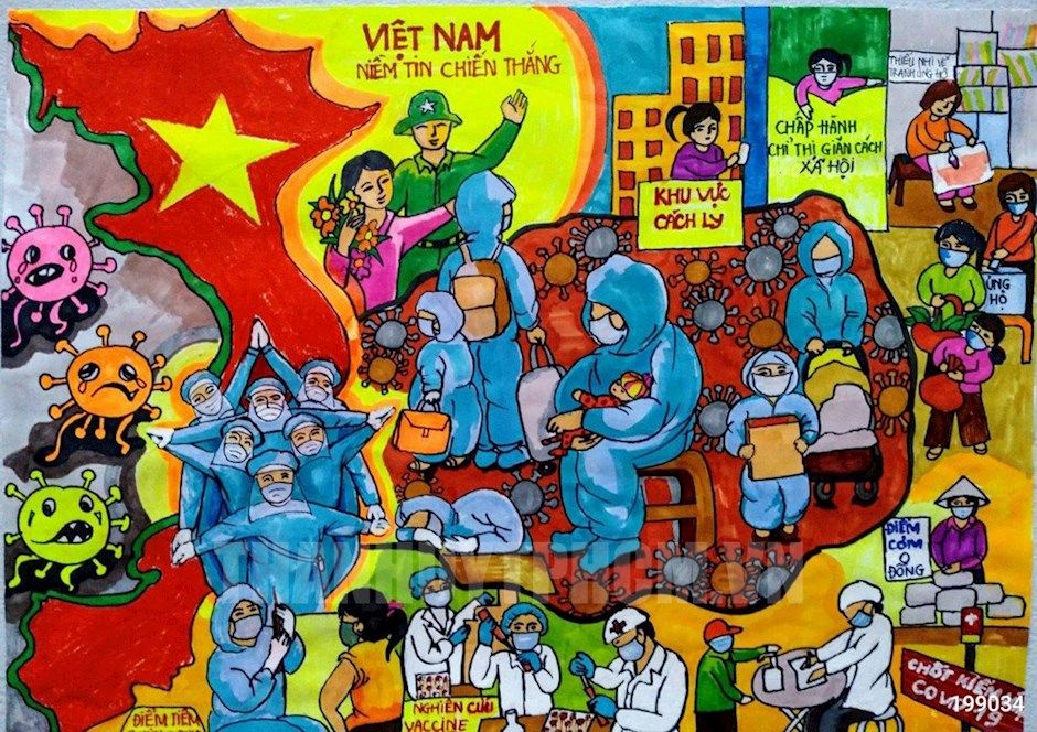 Trường Tiểu học Kim Đồng phát động thi vẽ tranh “ Thiếu nhi Thủ đô tích cực hưởng ứng phòng, chống dịch bệnh Covid -19”