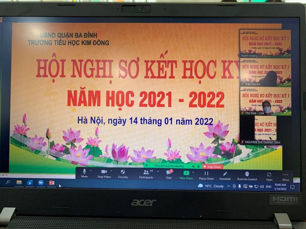 Hội nghị Sơ kết học kì I trường Tiểu học Kim Đồng năm học 2021 - 2022