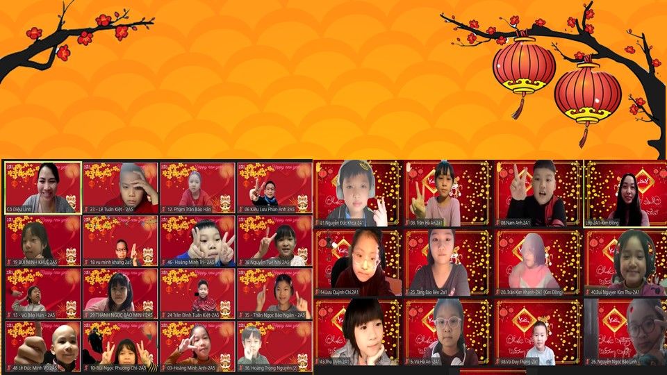 Vui như Tết online của học sinh khối lớp 2