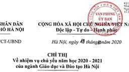 Chỉ thị về nhiệm vụ chủ yếu năm học 2020 - 2021 của ngành Giáo dục và Đào tạo Hà Nội