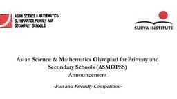 THÔNG TIN VỀ CHƯƠNG TRÌNH THI TOÁN VÀ KHOA HỌC CHÂU Á