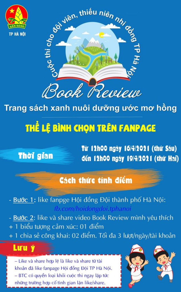3 clip dự thi Book review Trang sách nuôi dưỡng ước mơ hồng của HS Kim Đồng vinh dự lọt vào vòng 2 Thành phố