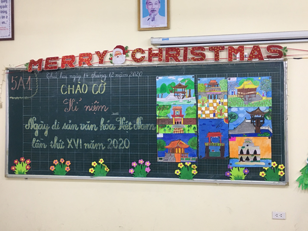 Chi đội 5A1 hào hứng vẽ tranh về Di sản của Hà Nội