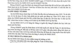 KẾ HOẠCH CHỌN ĐỘI TUYỂN THAM DỰ KÌ THI IMSO 2019 QUẬN BA ĐÌNH
