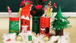 Học sinh lớp 1A6 hào hứng làm sản phẩm sáng tạo chào đón Giáng sinh