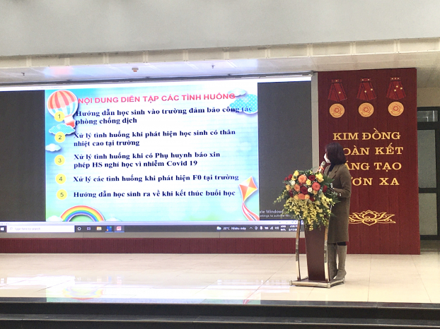 Quận Ba Đình tổ chức diễn tập đón học sinh Tiểu học và lớp 6 trở lại trường