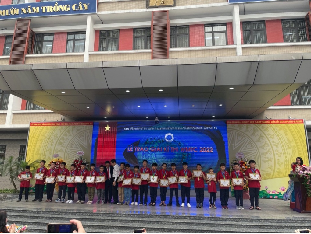 Học sinh Tiểu học Kim Đồng giành được 1 Huy chương Bạc và 1 Huy chương Đồng  Kì thi Vô địch các đội tuyển Toán thế giới WMTC 2022