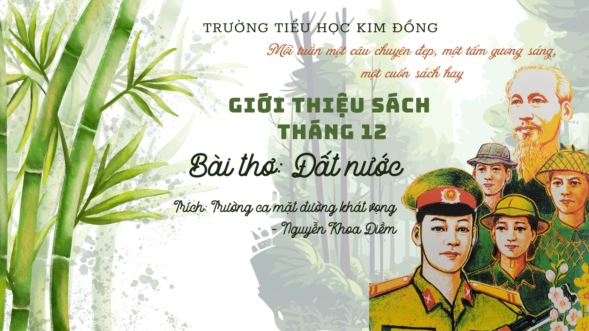 Thư viện Trường tiểu học Kim Đồng giới thiệu sách chào mừng 80 năm thành lập Quân Đội nhân dân Việt Nam