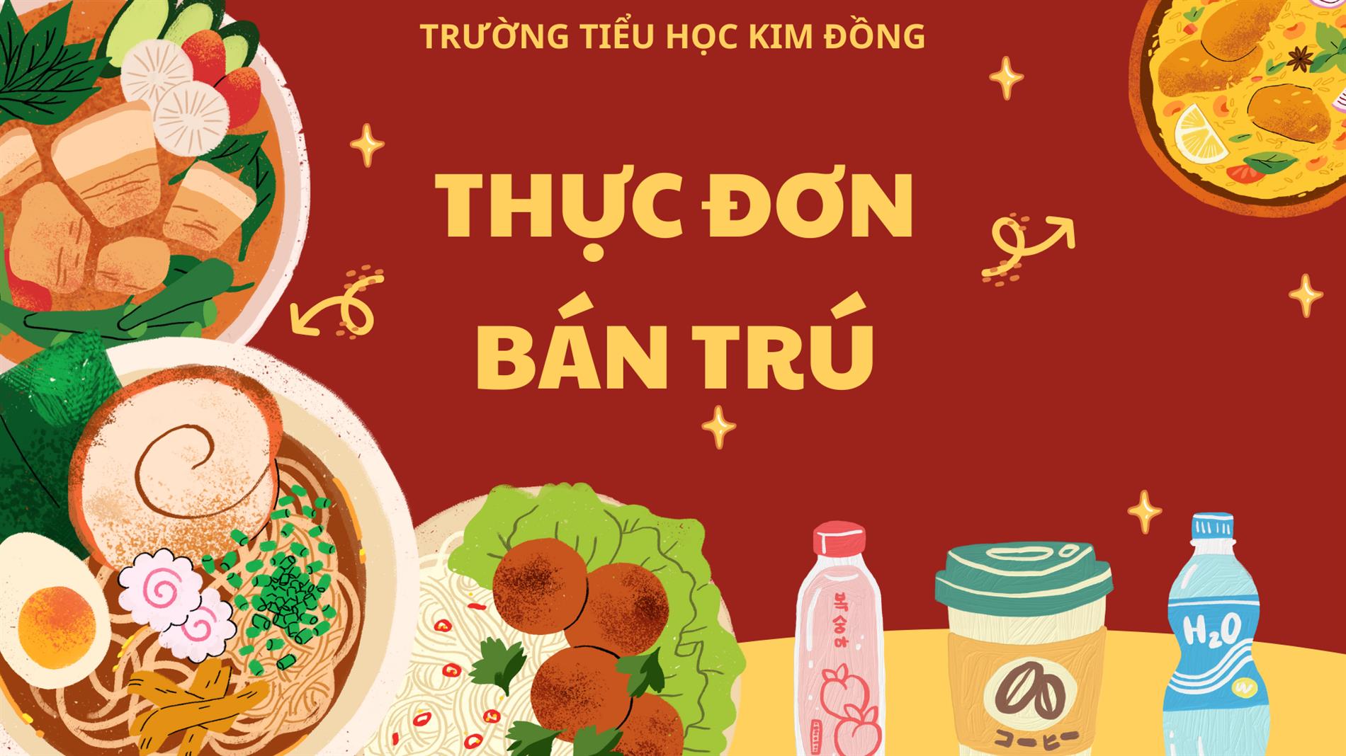 Thực đơn bán trú học sinh Tuần 2 tháng 11 - Trường Tiểu học Kim Đồng
