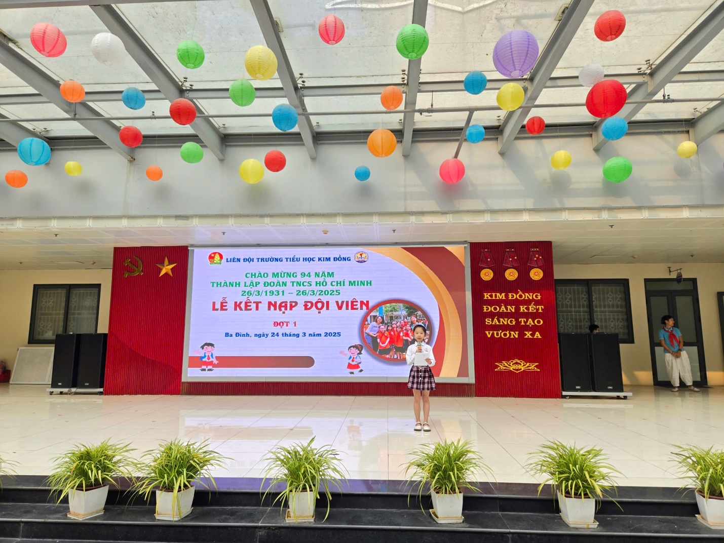 Liên đội trường Tiểu học Kim Đồng tổ chức lễ kết nạp Đội – Đợt 1