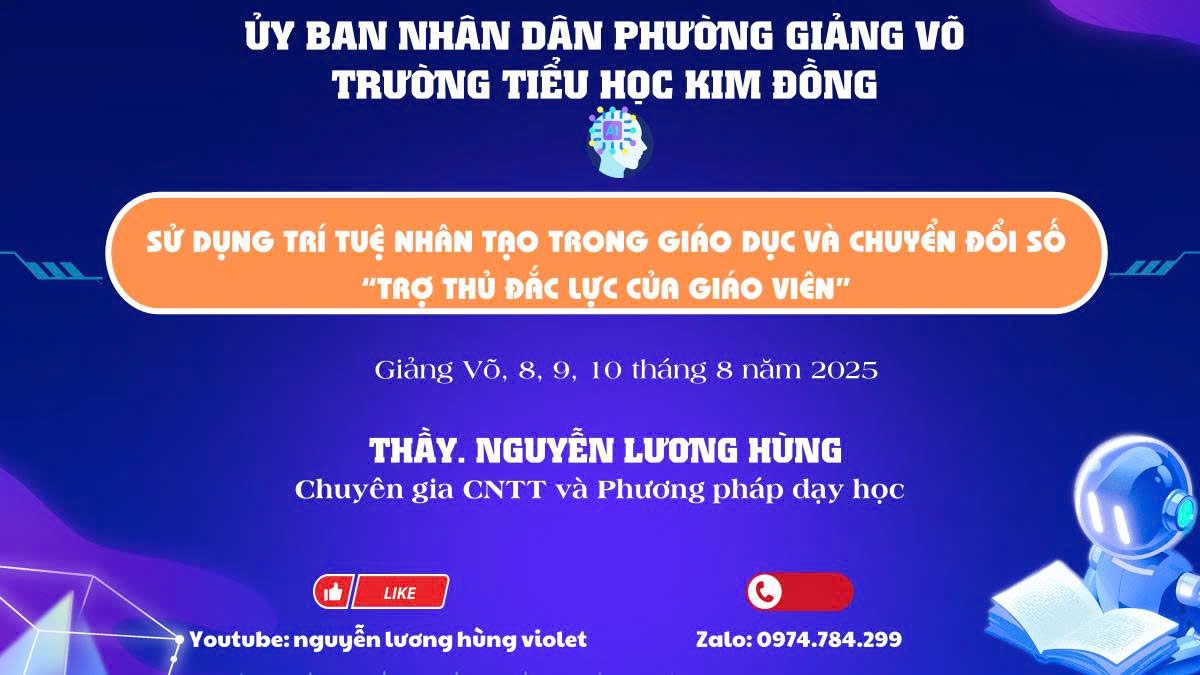 Trường Tiểu học Kim Đồng tổ chức tập huấn bồi dưỡng nâng cao năng lực vận dụng công nghệ thông tin cho đội ngũ giáo viên trong thời đại 4.0