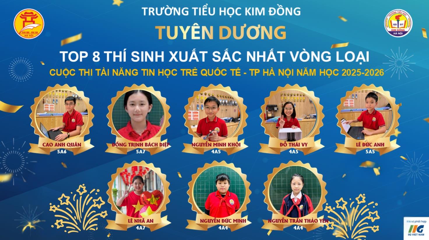 Tự hào học sinh trường Tiểu học Kim Đồng tham gia cuộc thi  “Tài năng Tin học trẻ quốc tế – Thành phố Hà Nội” năm học 2025–2026