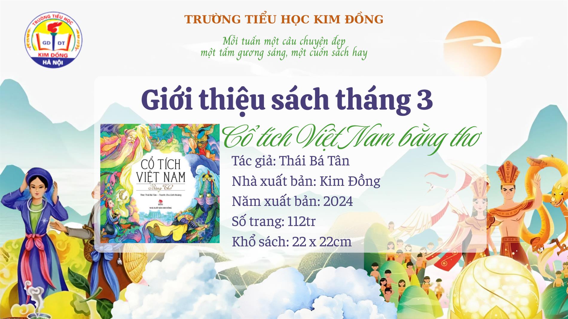 Thư viện trường Tiểu học Kim Đồng giới thiệu sách tháng 3/2026 – Cổ tích Việt Nam bằng thơ