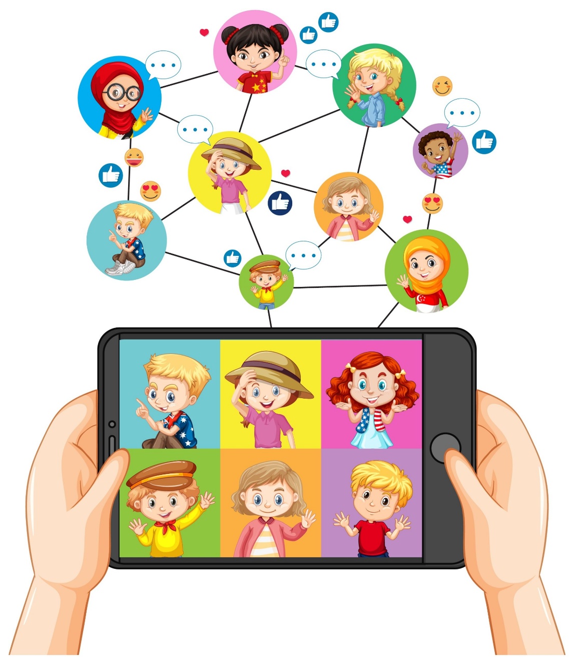A hand holding a phone with cartoon characters on it
AI-generated content may be incorrect.