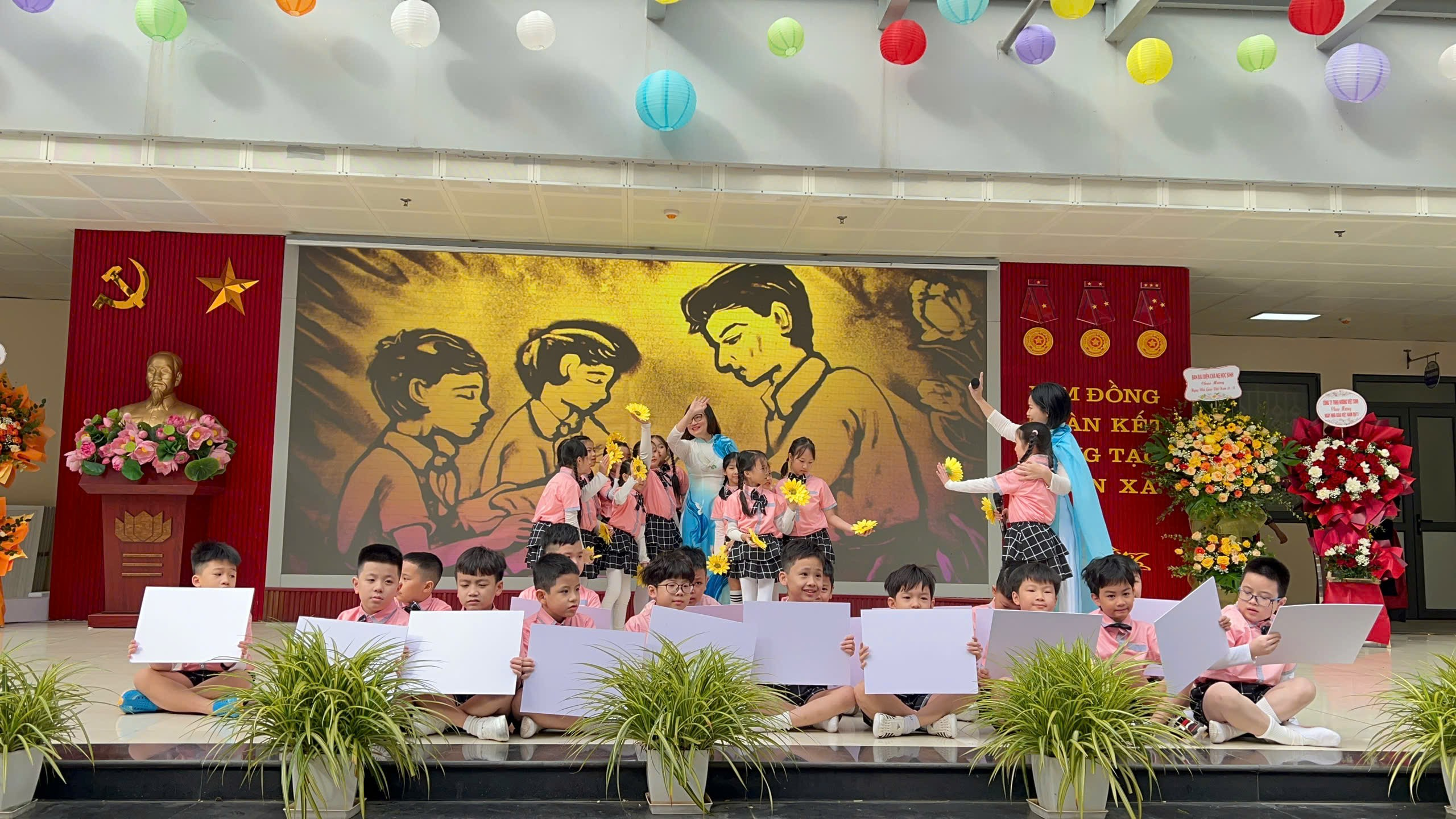 A group of children on stage
AI-generated content may be incorrect.