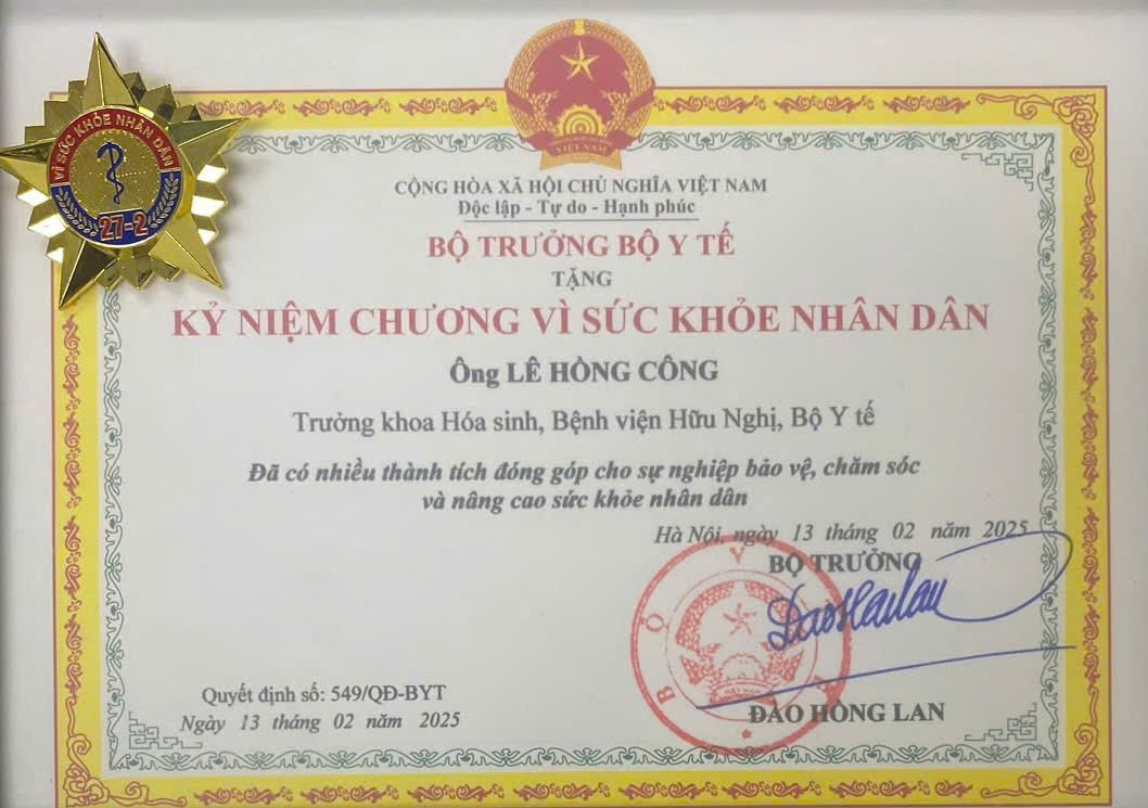 A certificate with a gold medal and a stamp

Description automatically generated